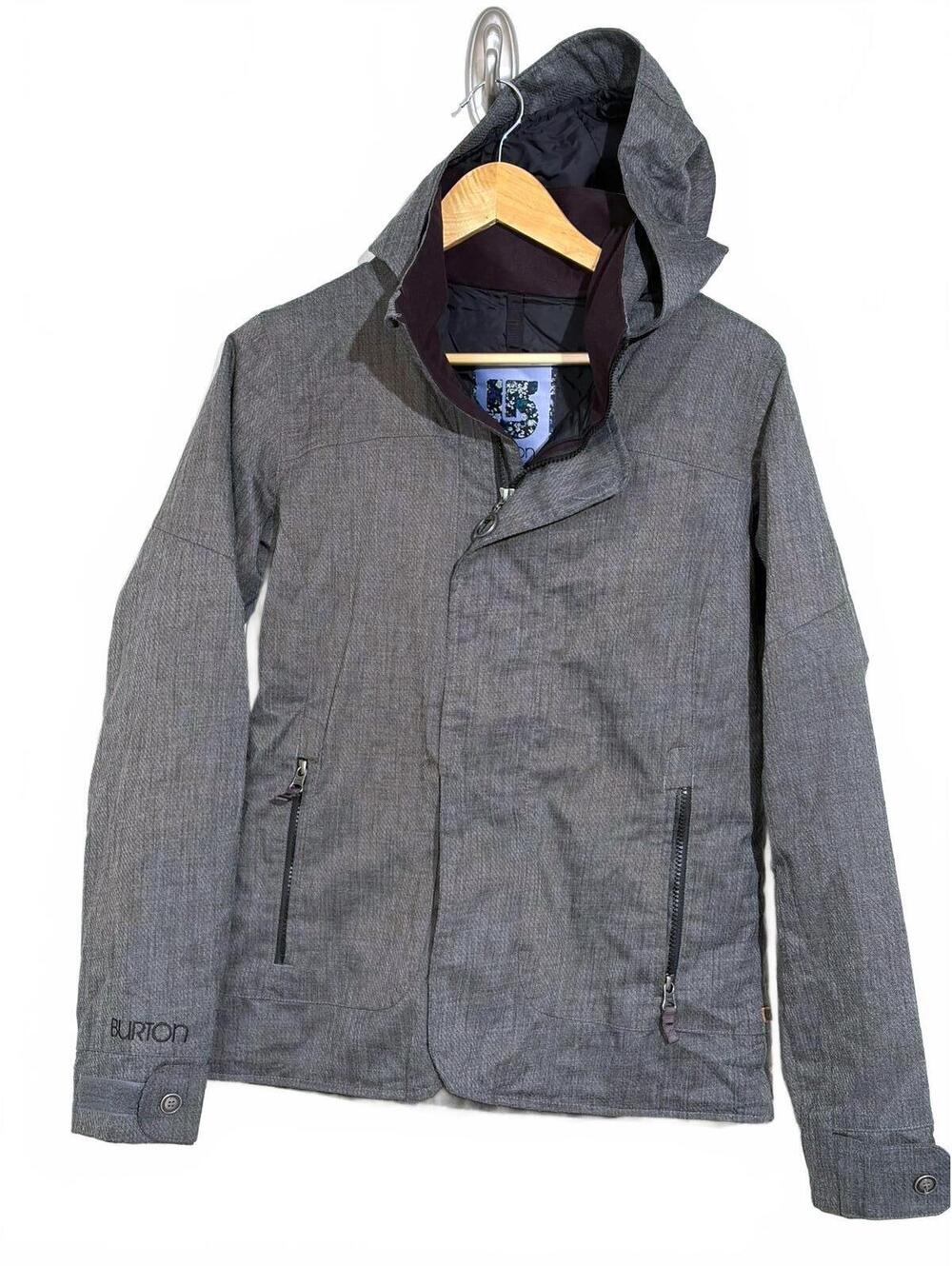Burton DryRide Women's S Heather Gray Hooded Snowboard Insulated Ski Snow Coat